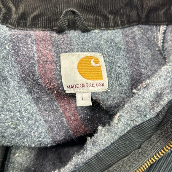 Carhartt J001 Black Detroit Blanket Lined Canvas Jacket 2013 Grunge Large - Picture 9 of 13